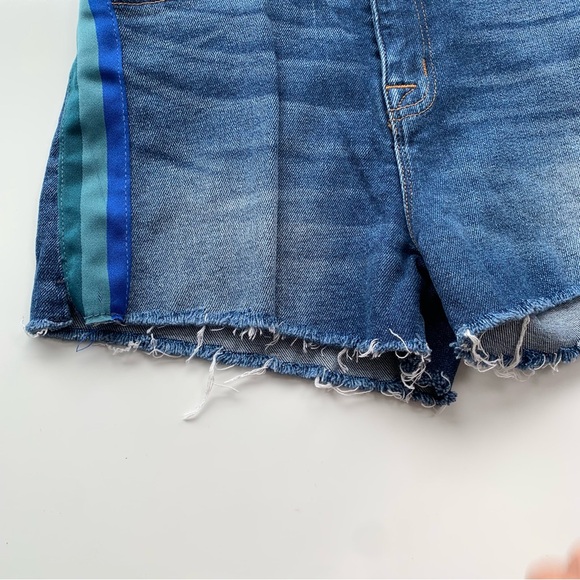 Hudson Sade Cut Off Jean Shorts 25 Blue Striped - Picture 10 of 11